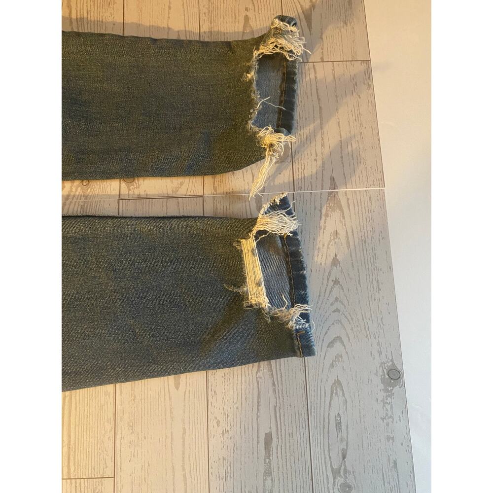 “American Eagle Ne(x)t Level Stretch Distressed Skinny Jeans Raw Hem - Size 0 - Picture 5 of 7